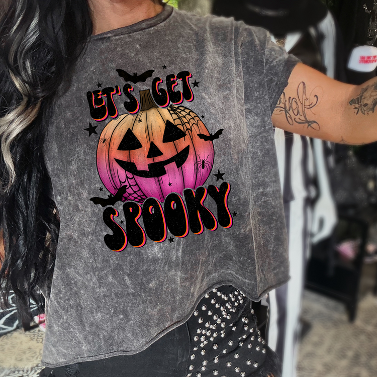 Lets Get Spooky Mineral Washed Halloween Tee