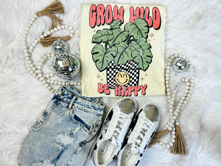 Grow Wild & Be Happy Graphic Tee