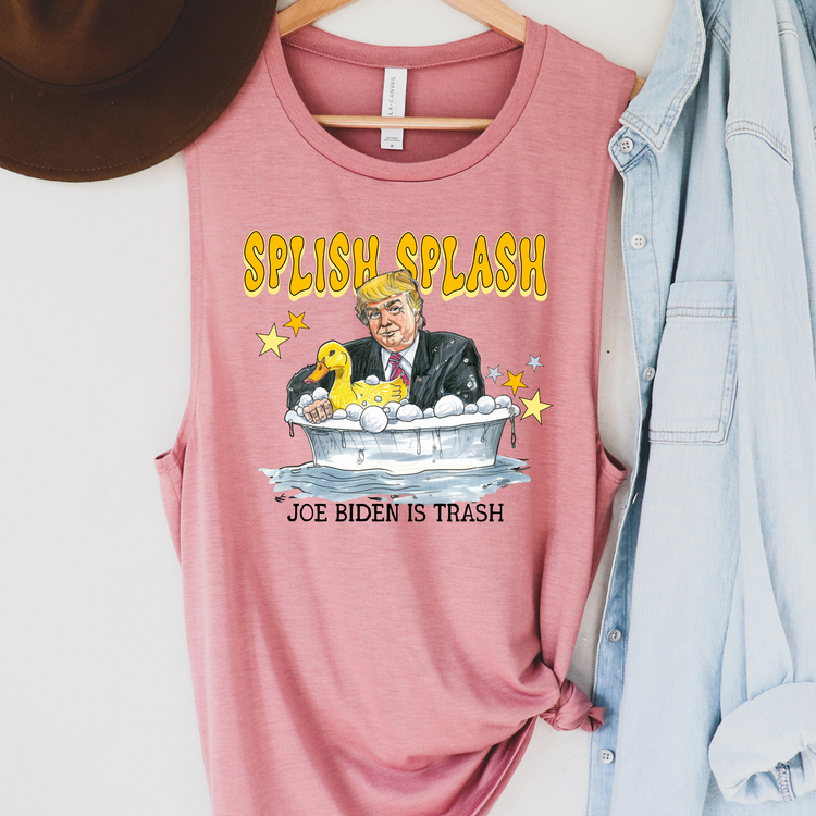 Splish Splash Joe Biden Is Trash Political Tank Top