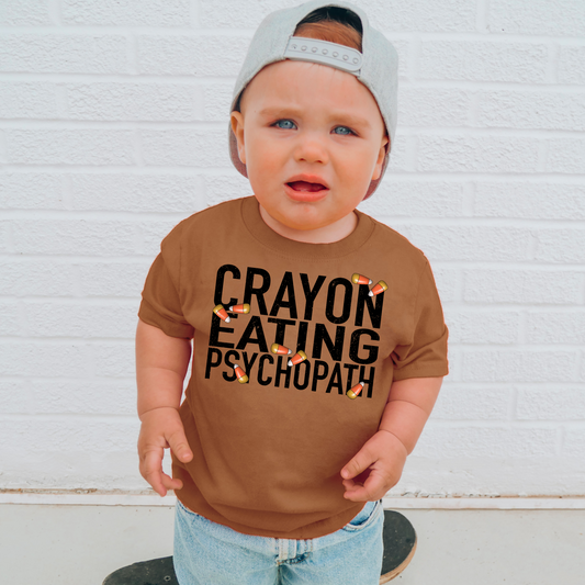 Crayon Eating Psychopath Halloween Kids Graphic Tee