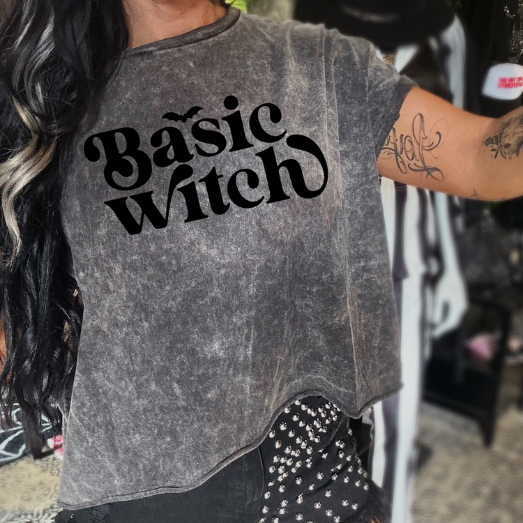 Basic Witch Mineral Washed Halloween Tee