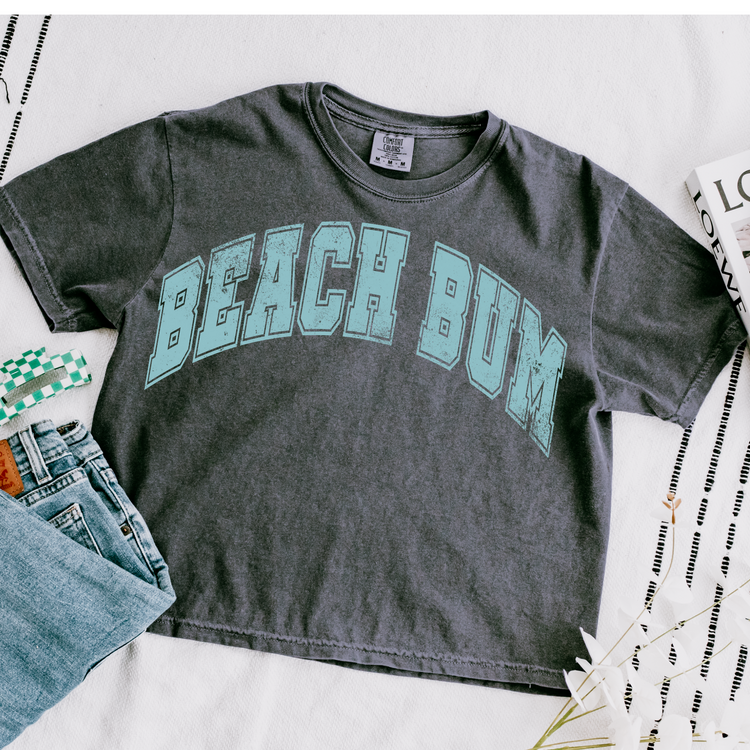 Beach Bum Cropped Comfort Colors Graphic Tee