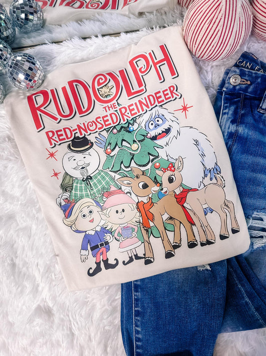 Vintage Rudolph Christmas Graphic Tee