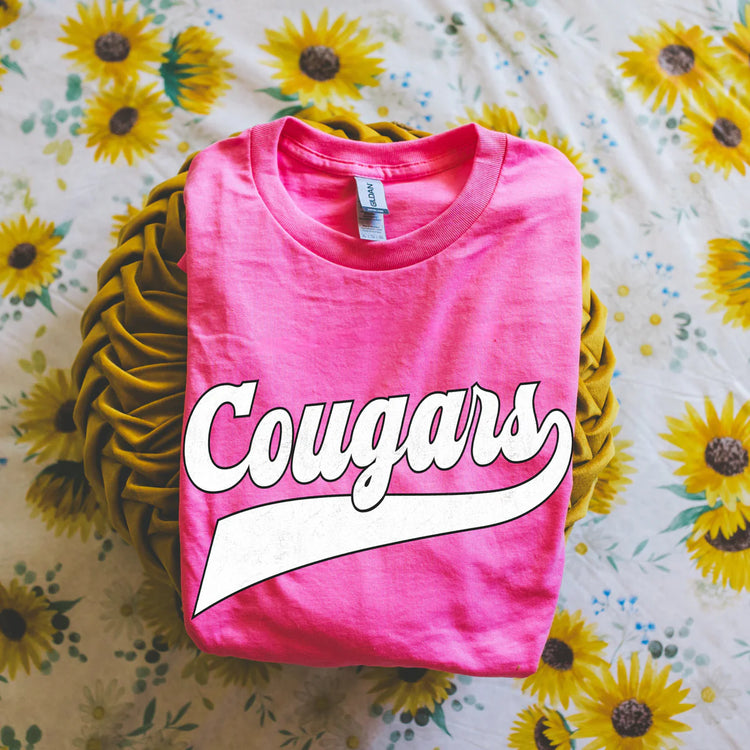 Cougars School Spirit Old School Varsity Graphic Tee