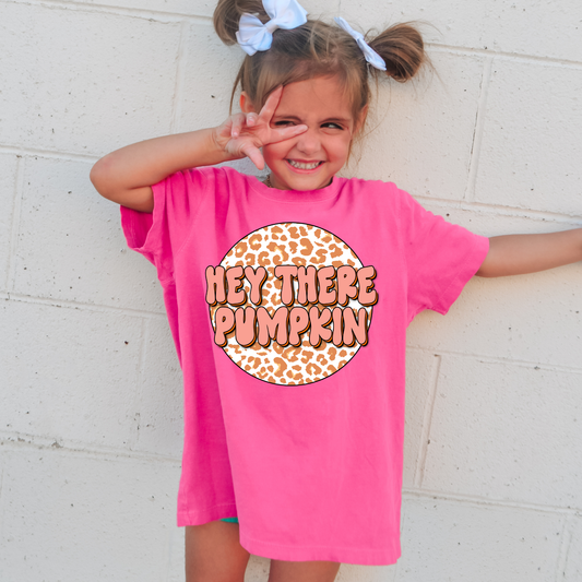 Hey There Pumpkin Comfort Colors Youth Fall Graphic Tee