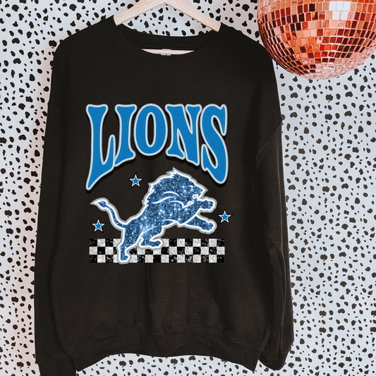 Faux Glitter Lions Sweatshirt