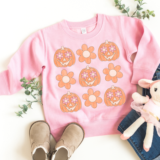 Pumpkin Daisy Kids Sweatshirt