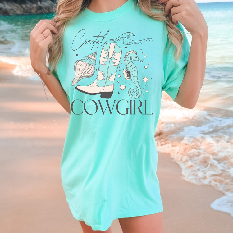 Coastal Cowgirl Summer Comfort Colors Graphic Tee