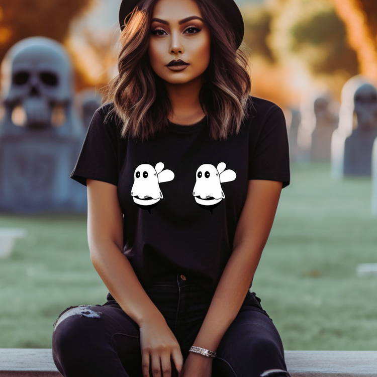 Ghost Boobies Adult Graphic Tee