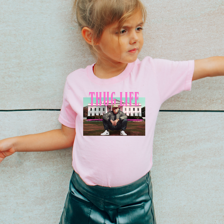 Thug Life Pink Kids Political Graphic Tee