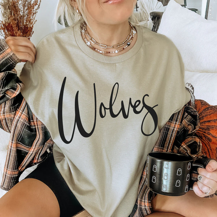 Wolves Minimalist School Spirit Graphic Tee