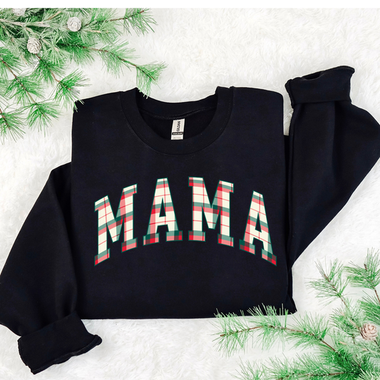 Christmas Plaid MAMA Christmas Sweatshirt