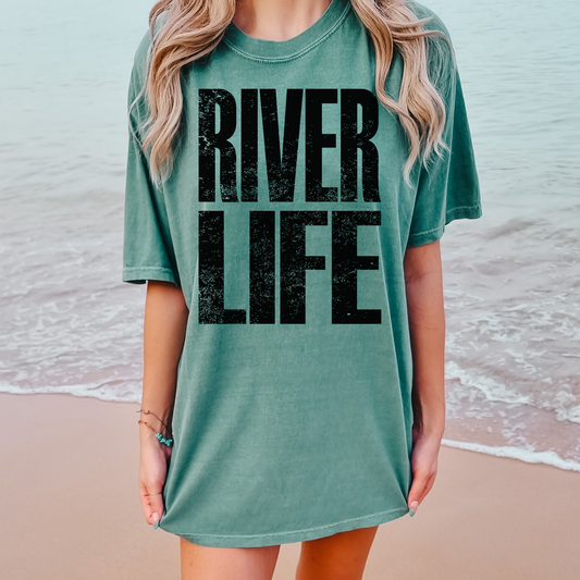 River Life Summer Comfort Colors Graphic Tee