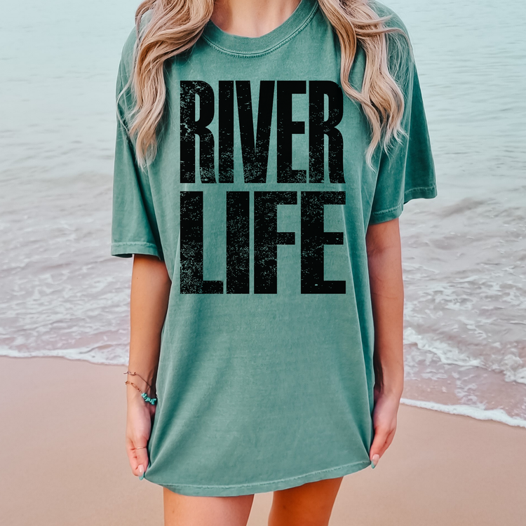 River Life Summer Comfort Colors Graphic Tee