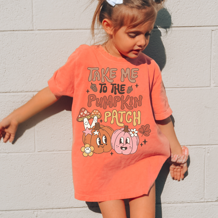 Take Me To The Pumpkin Patch Comfort Colors Youth Fall Graphic Tee