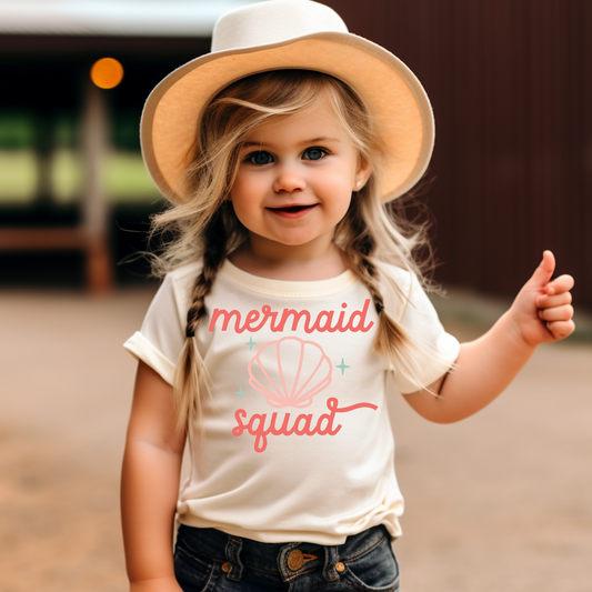 Mermaid Squad Kids Summer Graphic Tee