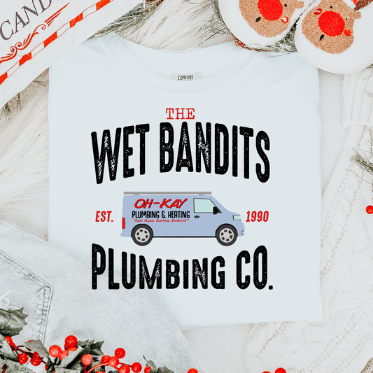 Wet Bandits Plumbing Christmas Comfort Colors Graphic Tee