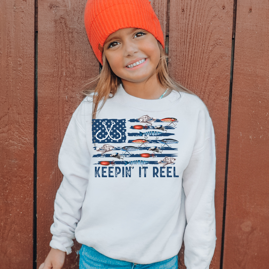 Kids Fishing Flag Buddy Sweatshirt