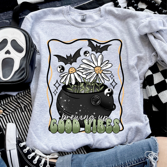 Brewing Good Vibes Halloween Sweatshirt