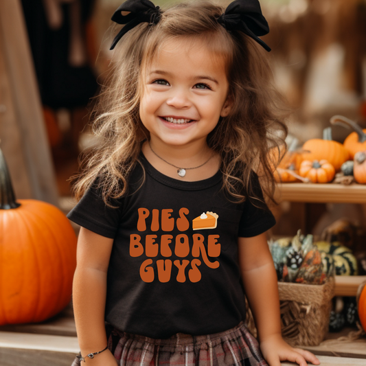 Pies Before Guys Fall Kids Graphic Tee