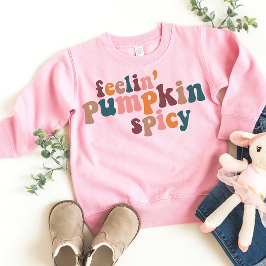 Feelin Pumpkin Spicy Kids Sweatshirt