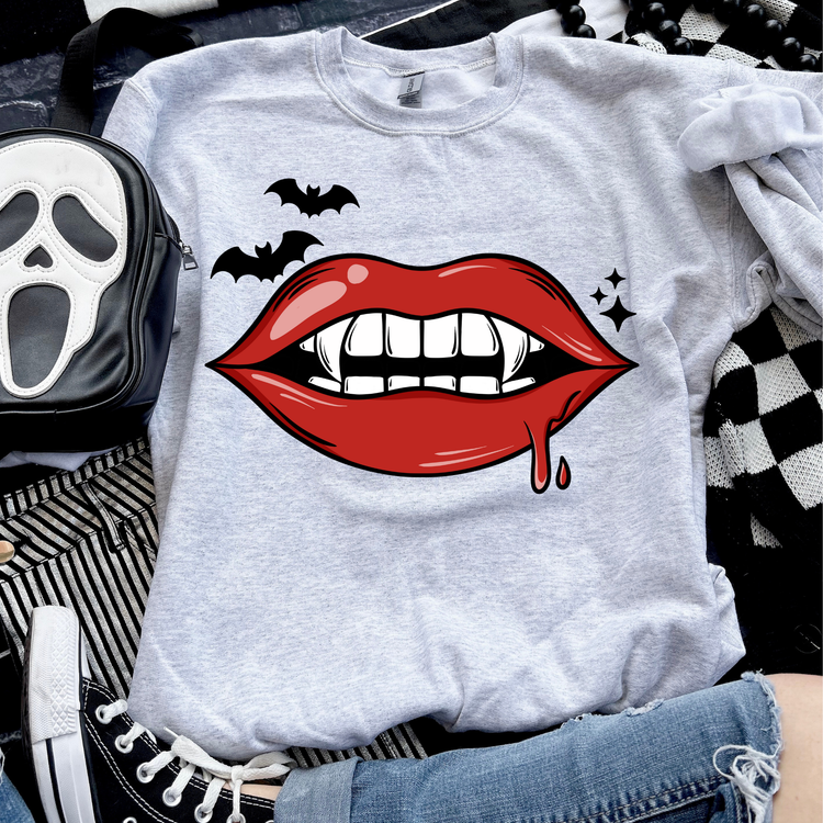 Vampire Lips Halloween Sweatshirt