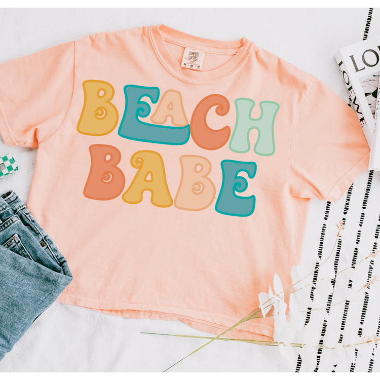 Beach Babe Cropped Comfort Colors Graphic Tee