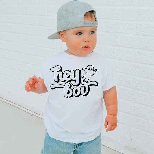 Hey Boo Halloween Kids Graphic Tee