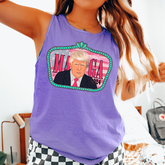 Western Trump Comfort Colors Tank Top