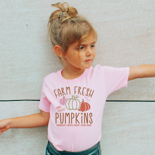 Farm Fresh Pumpkins Fall Kids Graphic Tee