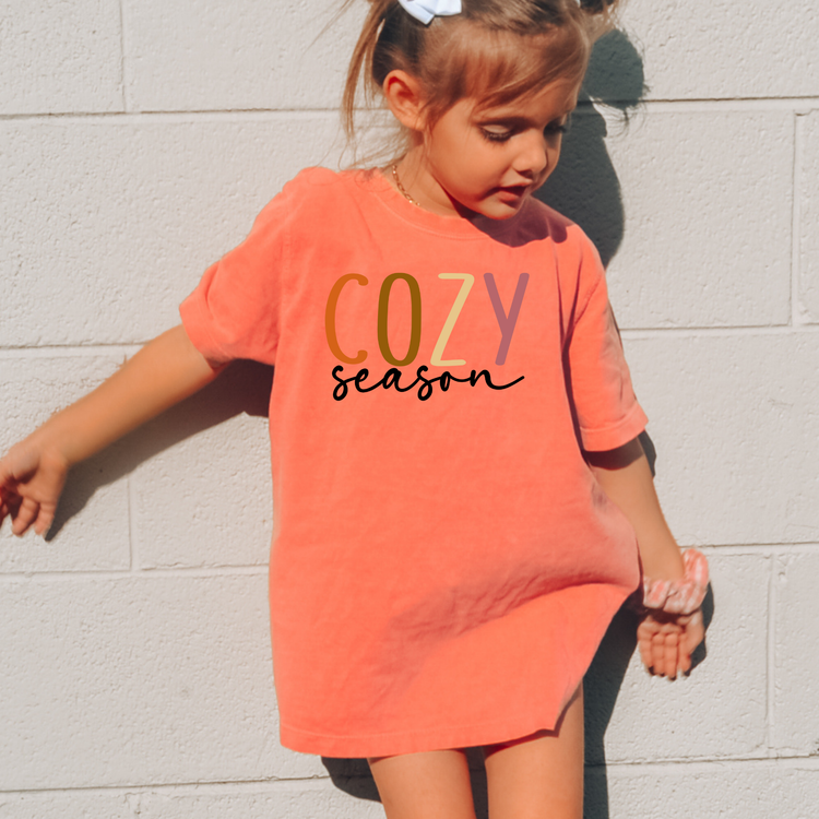 Cozy Season Comfort Colors Youth Fall Graphic Tee