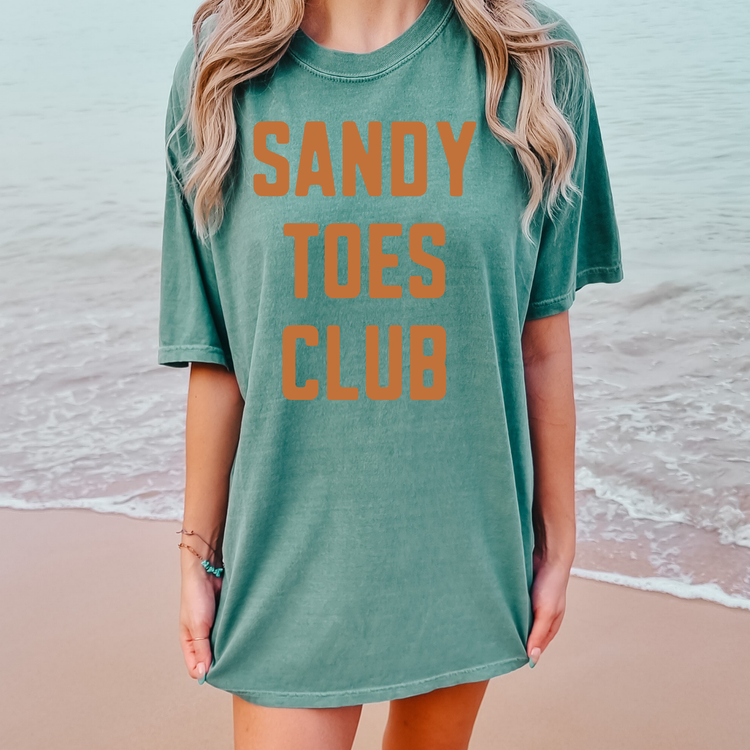 Sandy Toes Club Summer Comfort Colors Graphic Tee