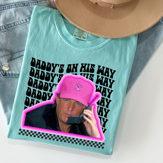 Daddys On His Way Colors Graphic Tee