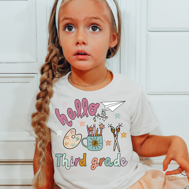 Hello Third Grade Kids Graphic Tee