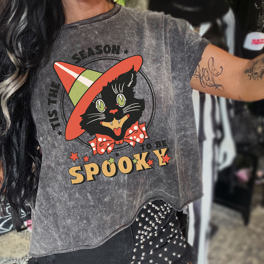 Tis The Season To Be Spooky Mineral Washed Halloween Tee