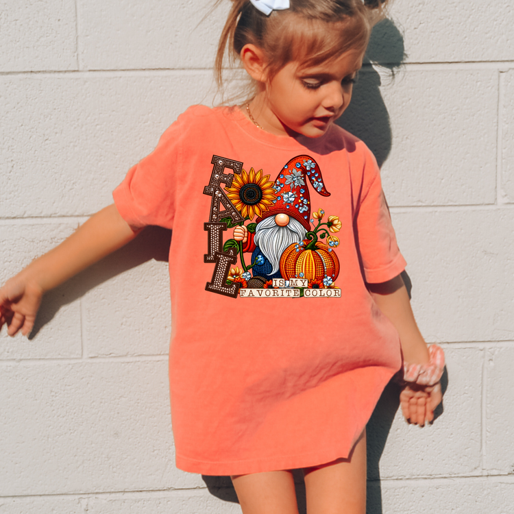 Fall Gnome Comfort Colors Youth Fall Graphic Tee