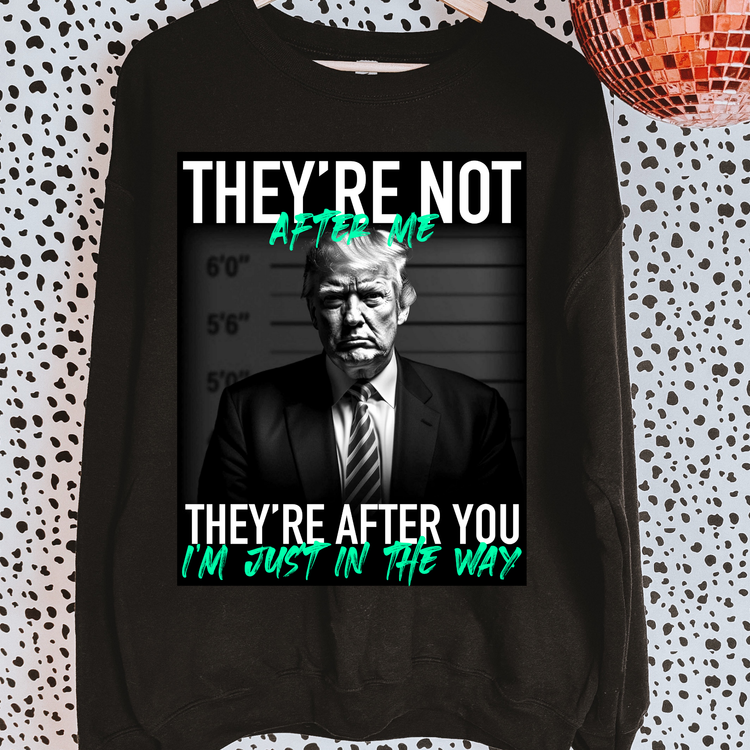 they're Not After Me Teal Political Sweatshirt