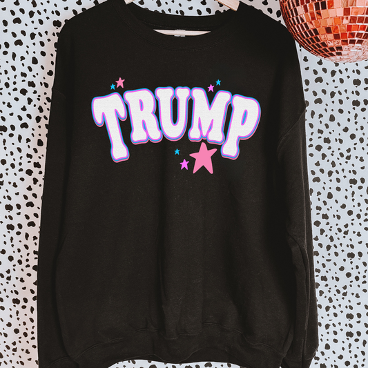 Trump Pink Stars Political Sweatshirt