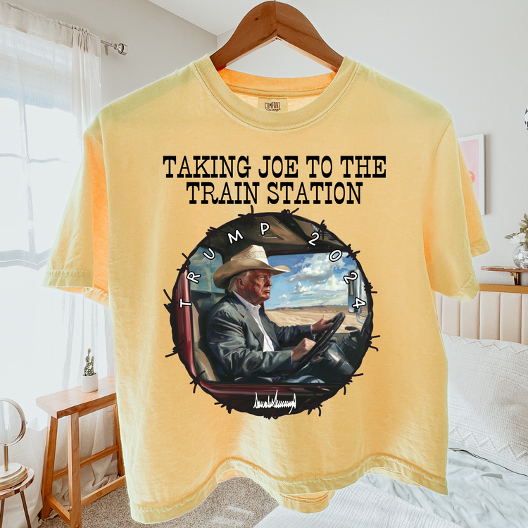 Taking Joe To The Train Station  Comfort Colors Graphic Tee