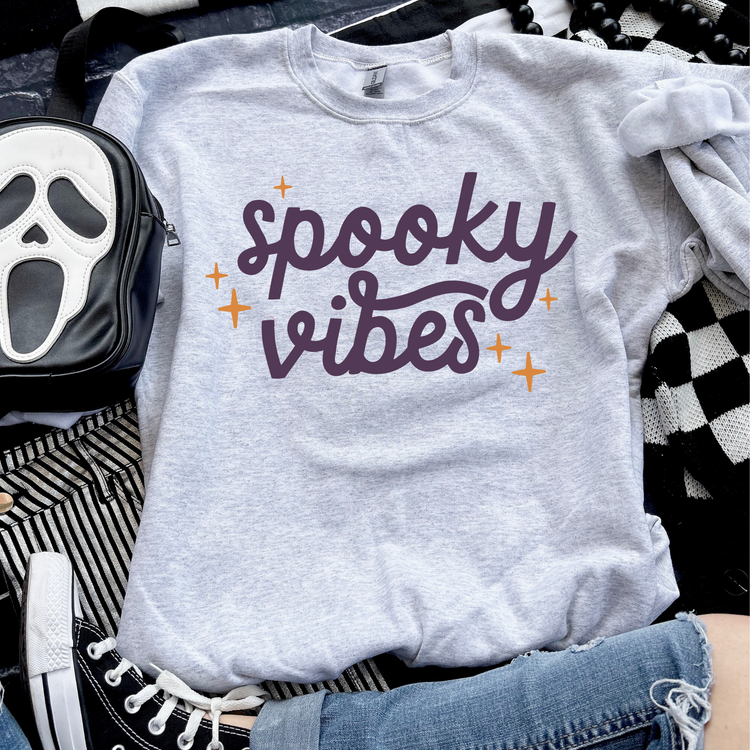 Spooky Vibes Purple Halloween Sweatshirt