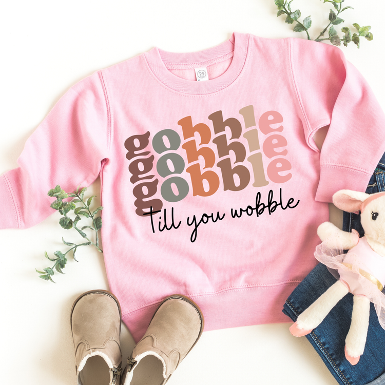 Gobble Till You Wobble Kids Sweatshirt