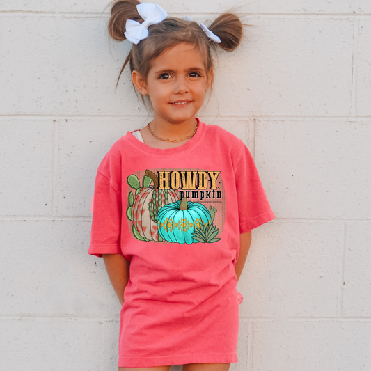 Howdy Pumpkin Comfort Colors Youth Fall Graphic Tee