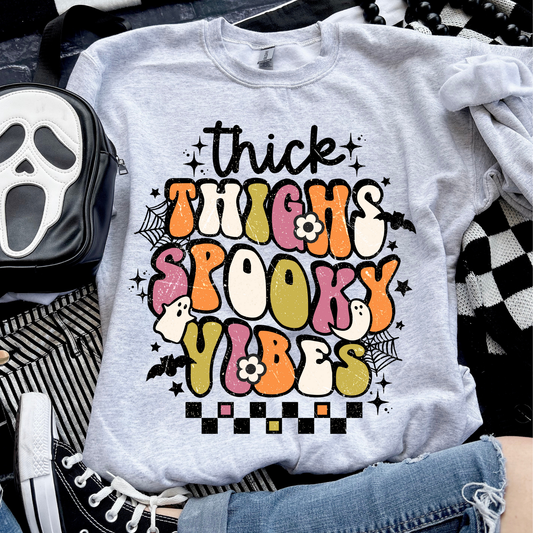 Thick Thighs Spooky Vibes Halloween Sweatshirt