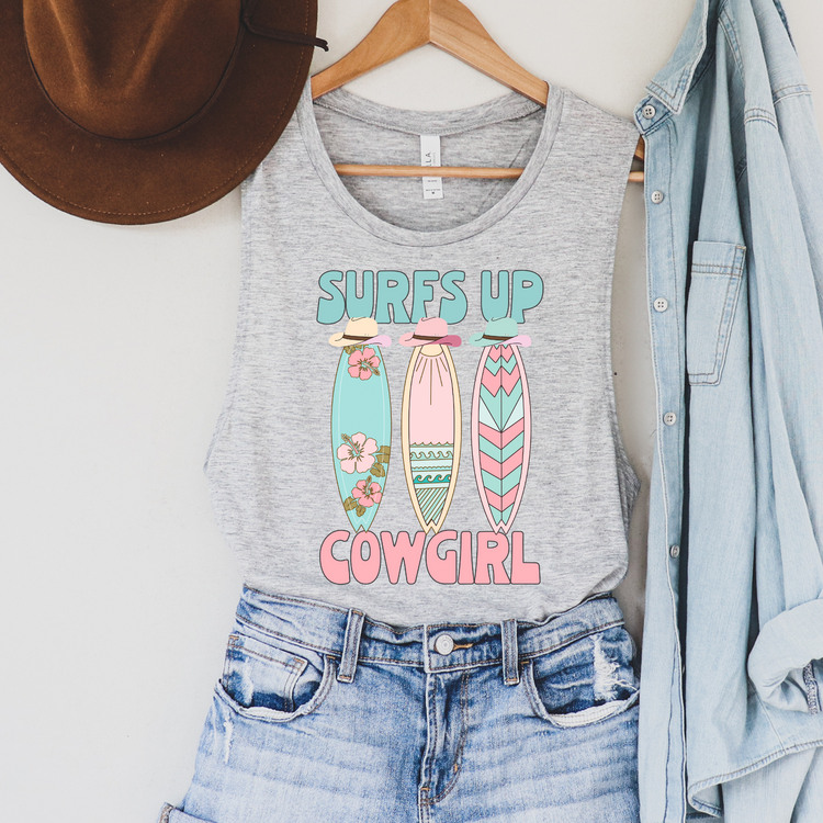 Surfs Up Cowgirl Summer Tank Top