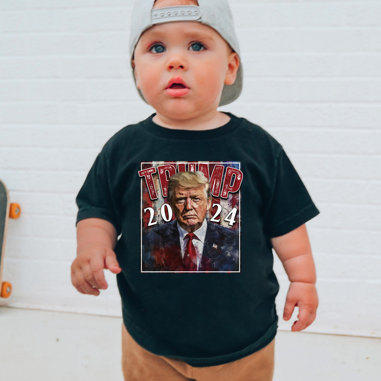 Trump 2024 Silhouette Kids Political Graphic Tee