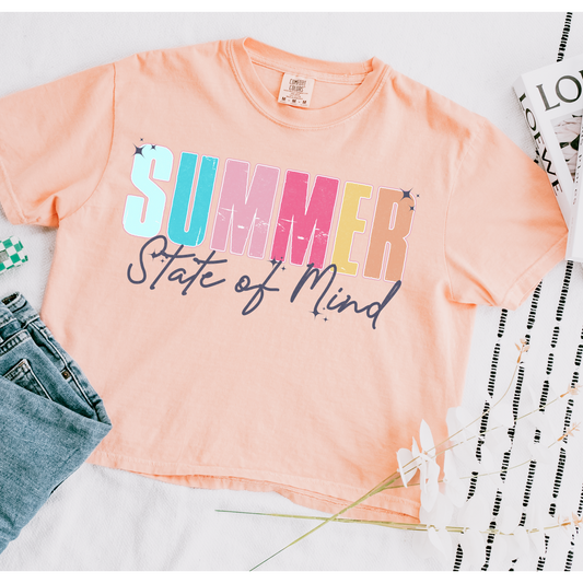 Summer State Of Mind Cropped Comfort Colors Graphic Tee