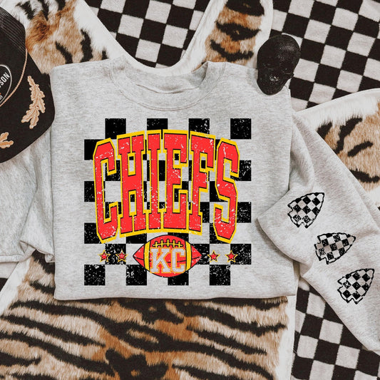 Checkerboard KC Chiefs Sweatshirt