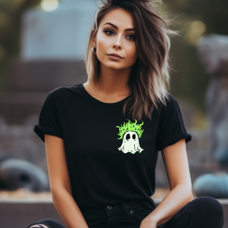 Ghost Pocket Tee Beetle Juice Adult Graphic Tee