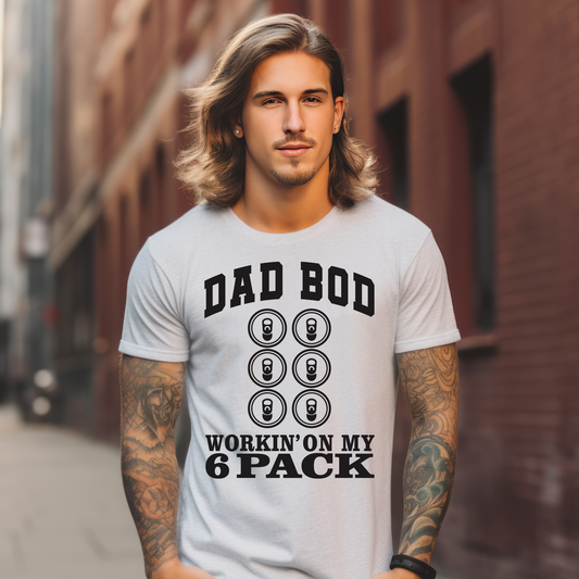 Dad Bod 6 Pack Black Father's Day Graphic Tee