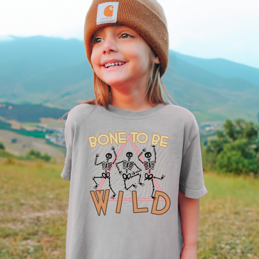 Bone To Be Wild Comfort Colors Youth Halloween Graphic Tee